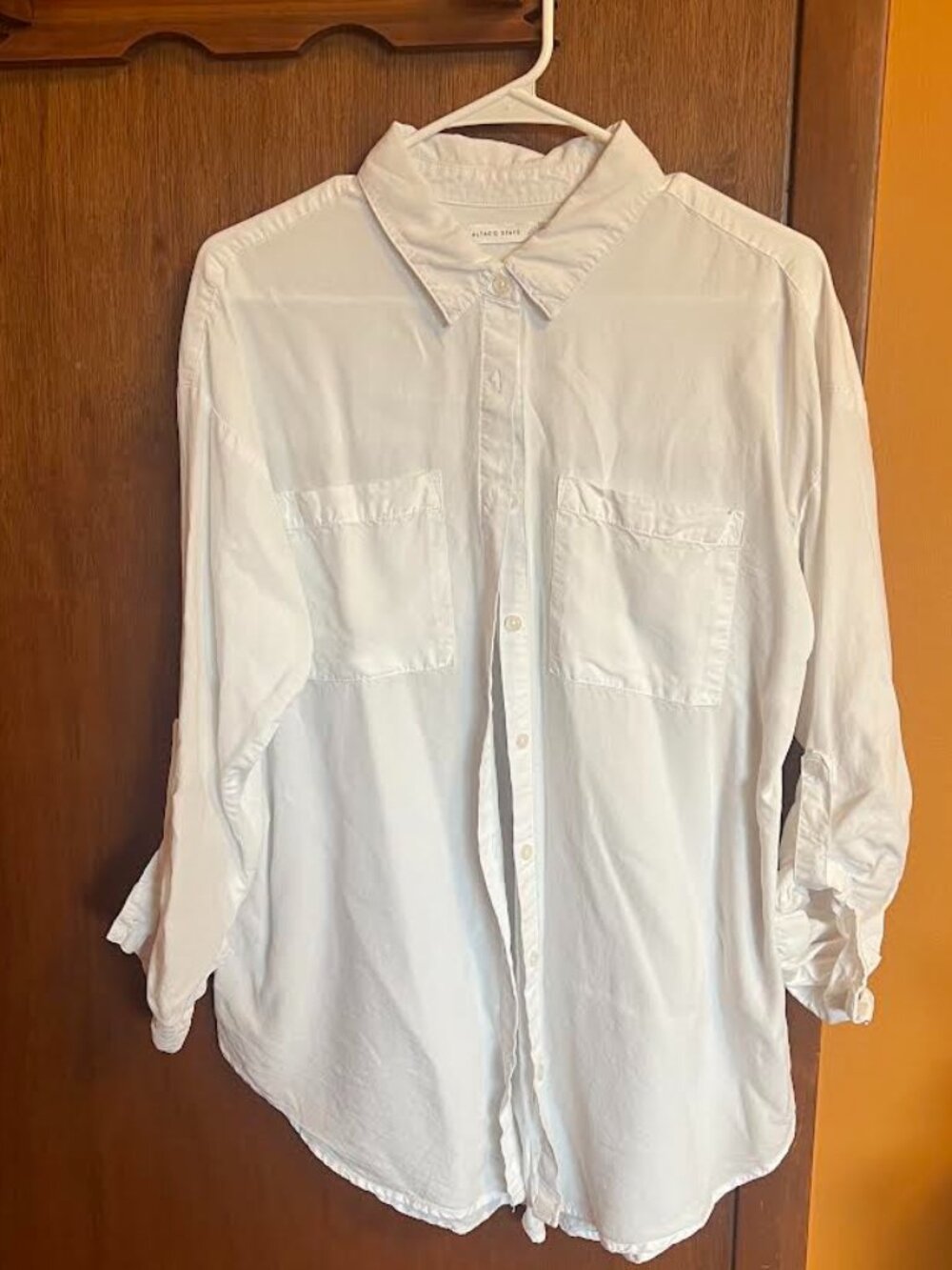 Altar'd State White Button-Down Blouse M